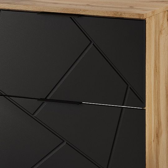 AMAZONIE 38 závěsná skříňka pod umyvadlo 80 cm, dub artisan/černá mat