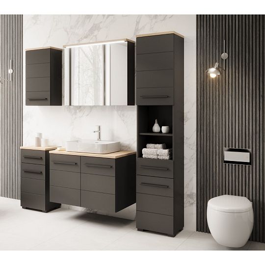 SHEFIELD 58 zrcadlová skříňka, dub artisan/zrcadlo