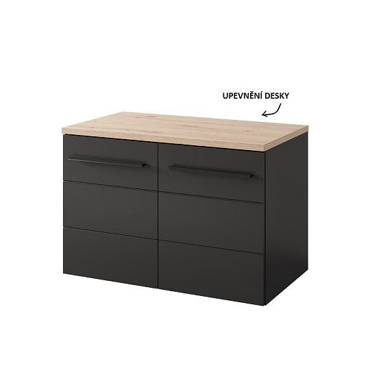 SHEFIELD 86 deska na umyvadlovou skříňku 60 cm, dub artisan