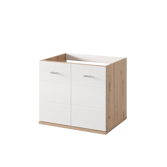 ORFA SILONÉ 36 závěsná skříňka pod umyvadlo 60 cm, dub artisan/bílý vysoký lesk