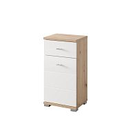 ORFA SILONÉ 45 nízká skříňka, dub artisan/bílý vysoký lesk