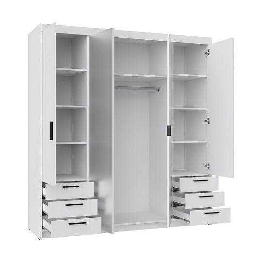 EVERLY 2D2L6S šatní skříň, bílá