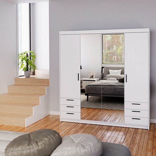 EVERLY 2D2L6S šatní skříň, bílá