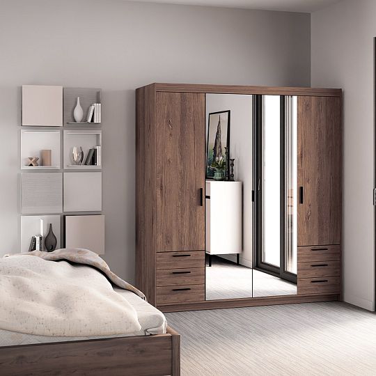 EVERLY 2D2L6S šatní skříň, dub lefkas