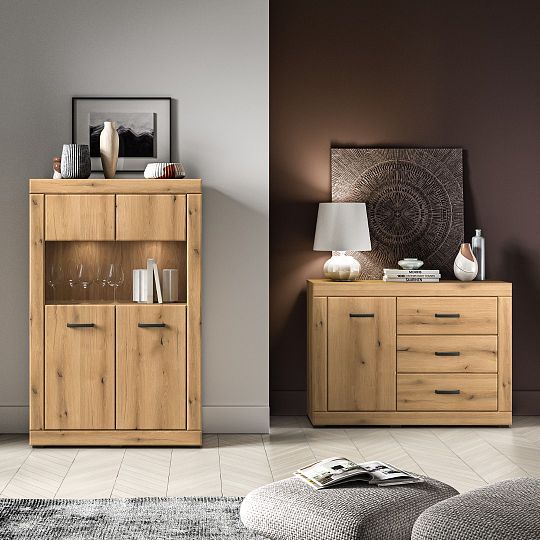 DAKAR 03 nízká vitrína, dub pobřežní