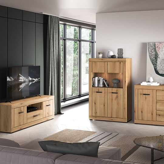 DAKAR 03 nízká vitrína, dub pobřežní