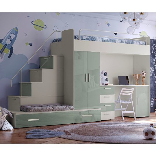 ROSA 5 dětský pokoj, univerzální, kašmír/mátová lesk