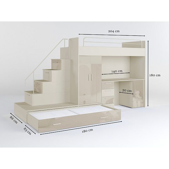 ROSA 5 dětský pokoj, univerzální, kašmír/béžová lesk