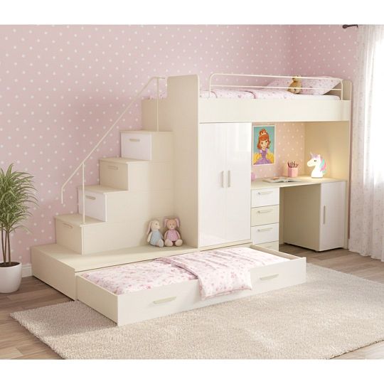 ROSA 5 dětský pokoj, univerzální, kašmír/bílá lesk