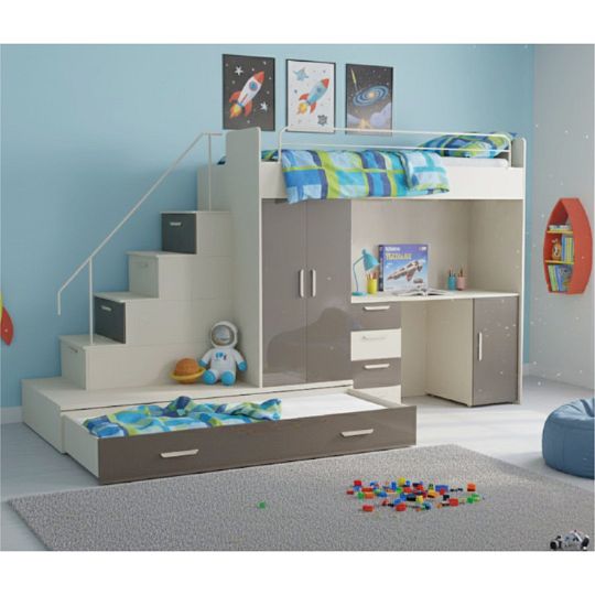 ROSA 5 dětský pokoj, univerzální, kašmír/šedá lesk