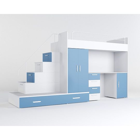 ROSA 5 dětský pokoj, univerzální, bílá/modrá