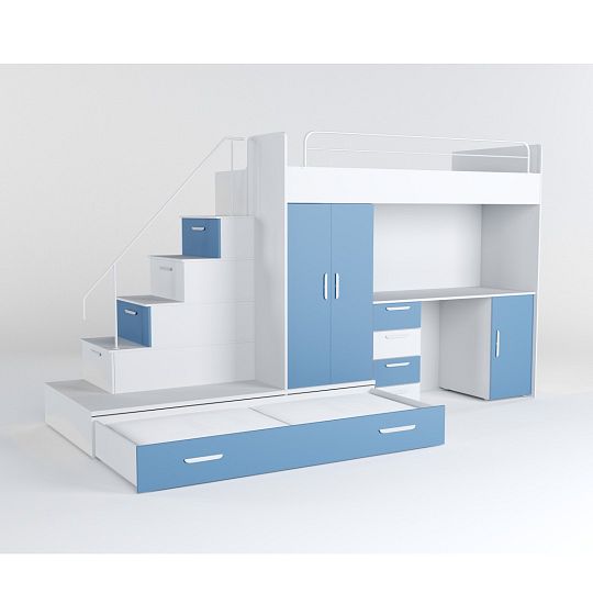 ROSA 5 dětský pokoj, univerzální, bílá/modrá