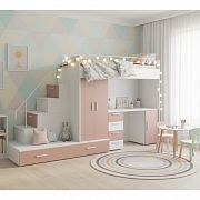 ROSA 5 dětský pokoj, univerzální, bílá/antická růžová