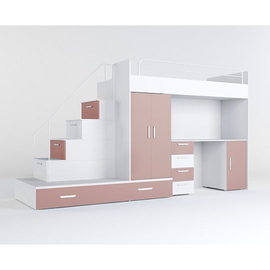 ROSA 5 dětský pokoj, univerzální, bílá/antická růžová