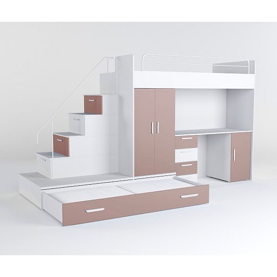 ROSA 5 dětský pokoj, univerzální, bílá/antická růžová