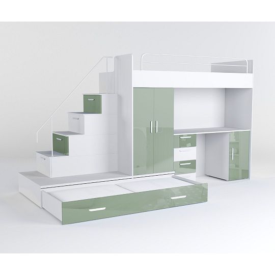 ROSA 5 dětský pokoj, univerzální, bílá/mátová lesk