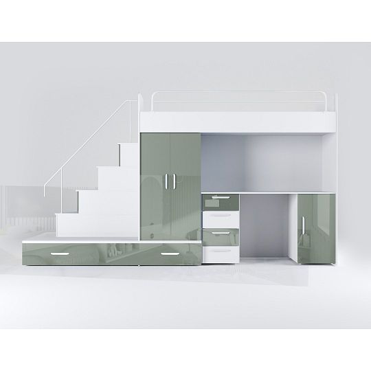 ROSA 5 dětský pokoj, univerzální, bílá/mátová lesk