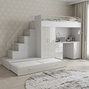 ROSA 5 dětský pokoj, univerzální, bílá/bílá lesk