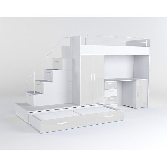 ROSA 5 dětský pokoj, univerzální, bílá/bílá lesk