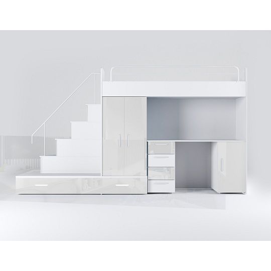 ROSA 5 dětský pokoj, univerzální, bílá/bílá lesk