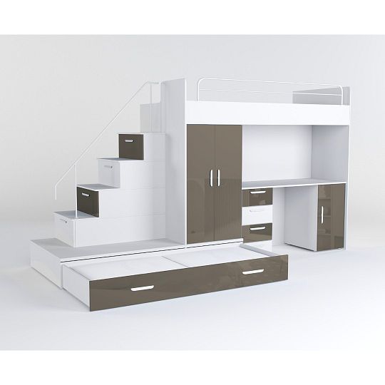 ROSA 5 dětský pokoj, univerzální, bílá/šedá lesk