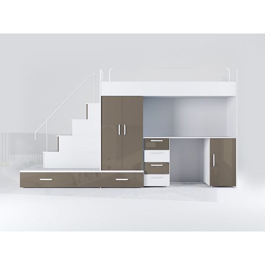 ROSA 5 dětský pokoj, univerzální, bílá/šedá lesk