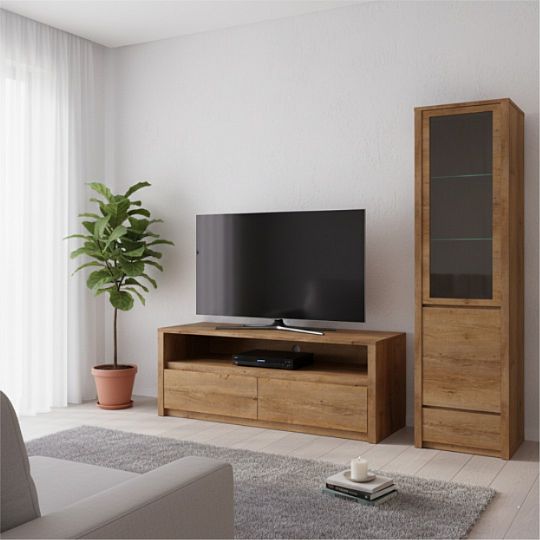 MARVELLA W1D vysoká vitrína, univerzální, dub lefkas