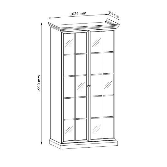 LUCEMBURK S2DL šatní skříň se zrcadlem, grafit