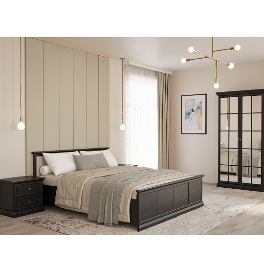 LUCEMBURK S2DL šatní skříň se zrcadlem, grafit