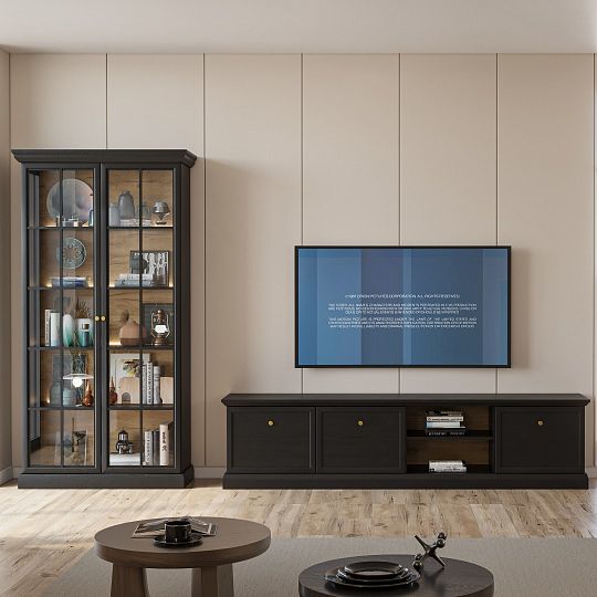 LUCEMBURK W2D široká vitrína, grafit