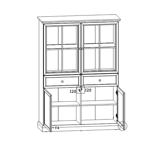 LUCEMBURK W4D2S nízká vitrína, grafit