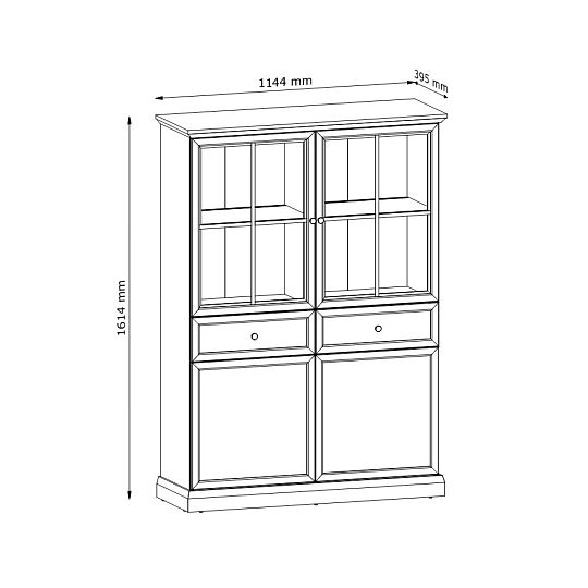 LUCEMBURK W4D2S nízká vitrína, grafit