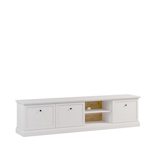 LUCEMBURK RTV3D televizní stolek, bílá perleť