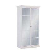 LUCEMBURK S2DL šatní skříň se zrcadlem, bílá perleť