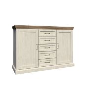 JASMINA K2D komoda 2D5S, borovice bílá nordik/dub wild