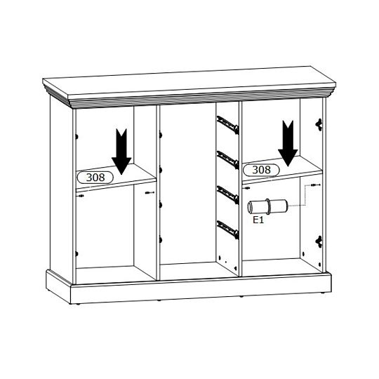 JASMINA K2D komoda 2D5S, borovice bílá nordik/dub wild