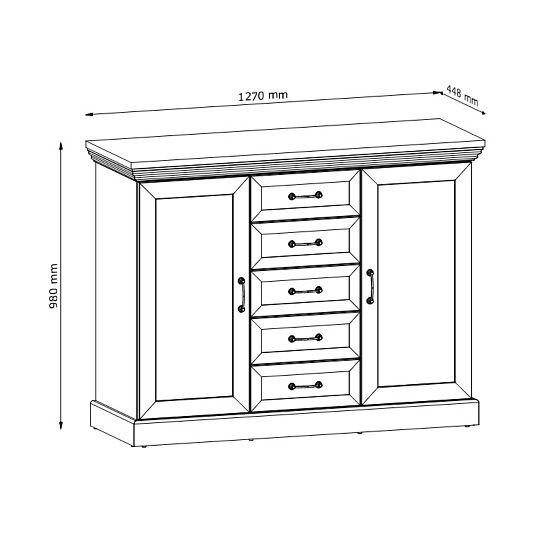 JASMINA K2D komoda 2D5S, borovice bílá nordik/dub wild