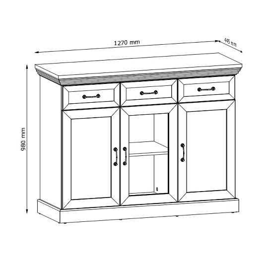 JASMINA K1D vitrína, borovice bílá nordik/dub wild