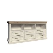 JASMINA RS komoda/tv stolek, borovice bílá nordik/dub wild