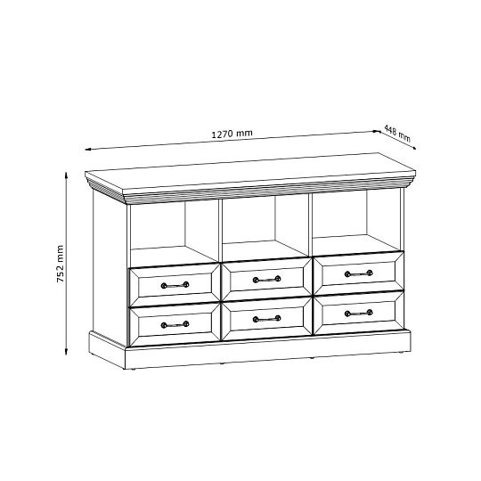 JASMINA RS komoda/tv stolek, borovice bílá nordik/dub wild