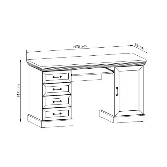 JASMINA B1 psací stůl, borovice bílá nordik/dub wild