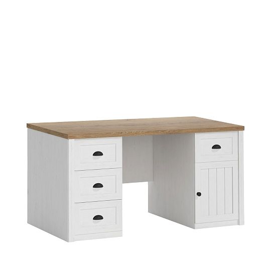 NABILIA B1 psací stůl, borovice andersen/dub lefkas