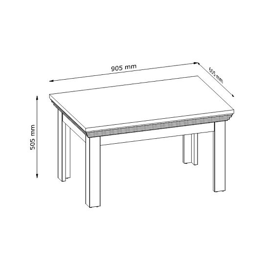JASMINA LN konferenční stolek, borovice bílá nordik/dub wild
