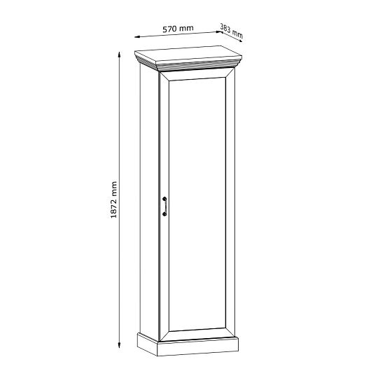 JASMINA S1D policová skříň, borovice bílá nordik/dub wild