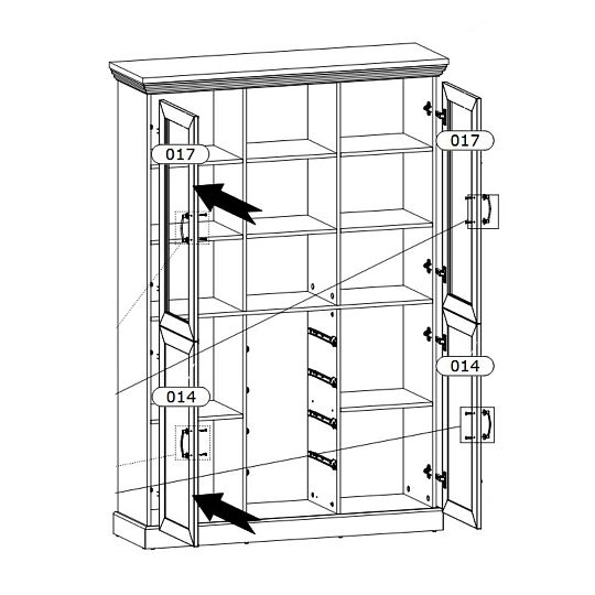 JASMINA W2D vitrína, borovice bílá nordik/dub wild