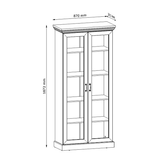 JASMINA WS vitrína, borovice bílá nordik/dub wild
