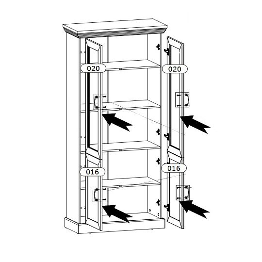 JASMINA W4D vitrína, borovice bílá nordik/dub wild