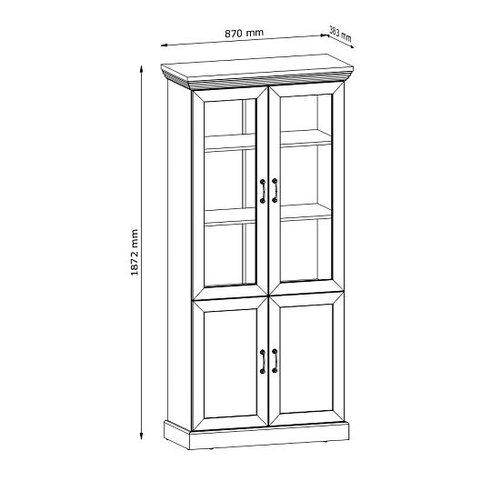 JASMINA W4D vitrína, borovice bílá nordik/dub wild