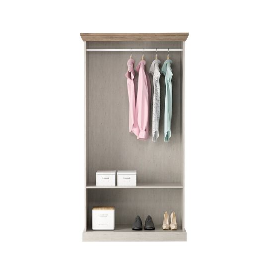 JASMINA S2D šatní skříň, borovice bílá nordik/dub wild