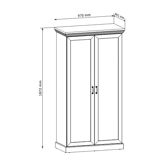 JASMINA S2D šatní skříň, borovice bílá nordik/dub wild